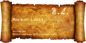 Markon Lotti névjegykártya